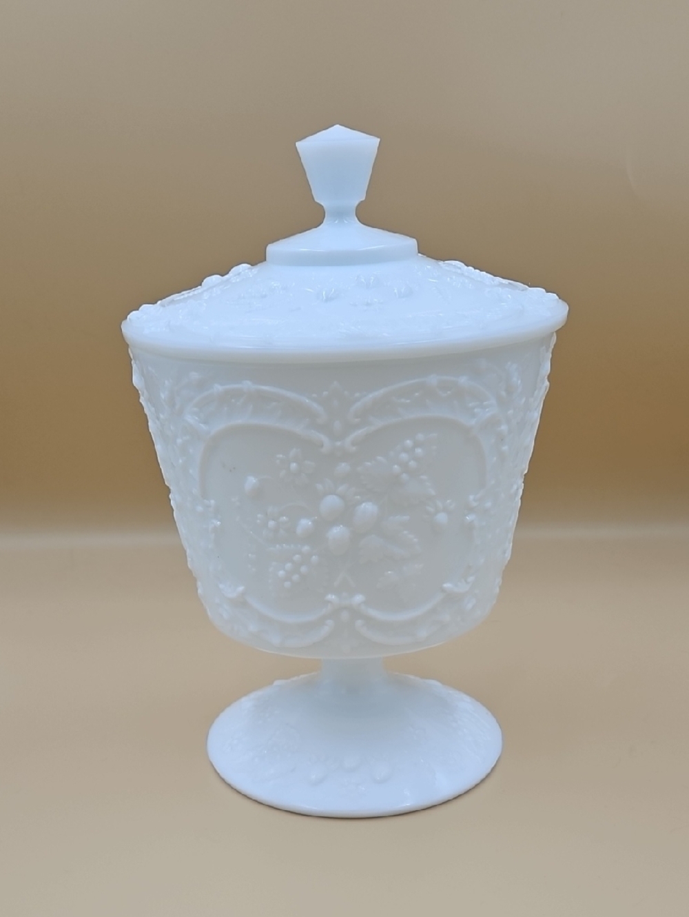 Fenton Milk Glass Jar with Lid